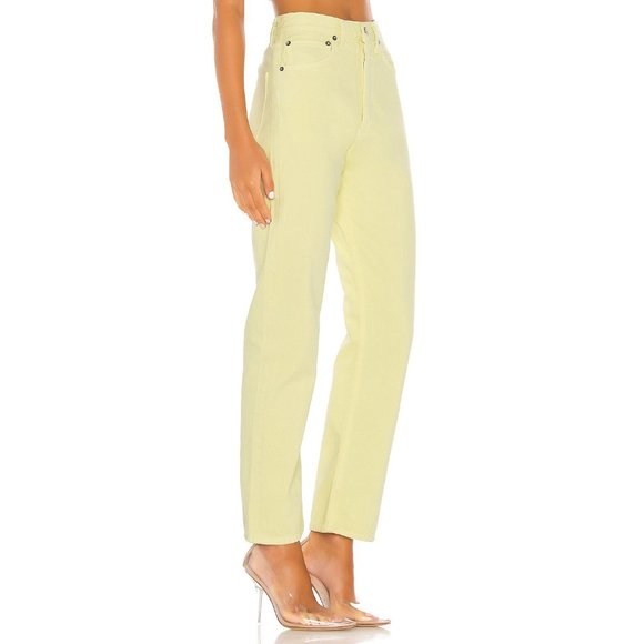 NWT Agolde 90s mid rise loose fit jeans limoncello - Picture 7 of 11